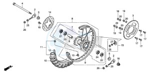 CR85R drawing REAR WHEEL