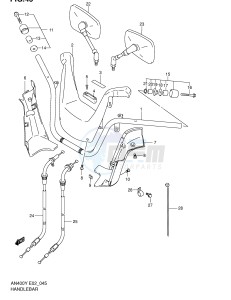 AN400 (E2) Burgman drawing HANDLE BAR (MODEL X Y)