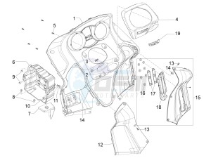 SRV 850 4t 8v e3 drawing Front glove-box - Knee-guard panel