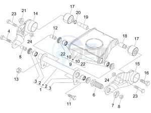 MP3 400 rl Touring drawing Swinging arm