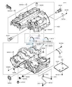 Z1000SX_ABS ZX1000MFF FR GB XX (EU ME A(FRICA) drawing Crankcase