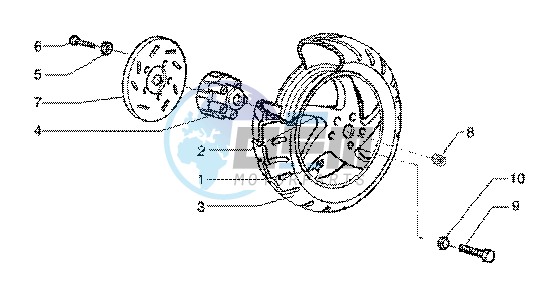 Rear wheel (vehicle withrear hub brake)