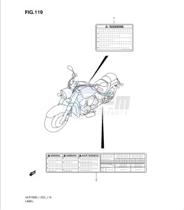 VLR1800 drawing LABEL (VLR1800L1 E19)