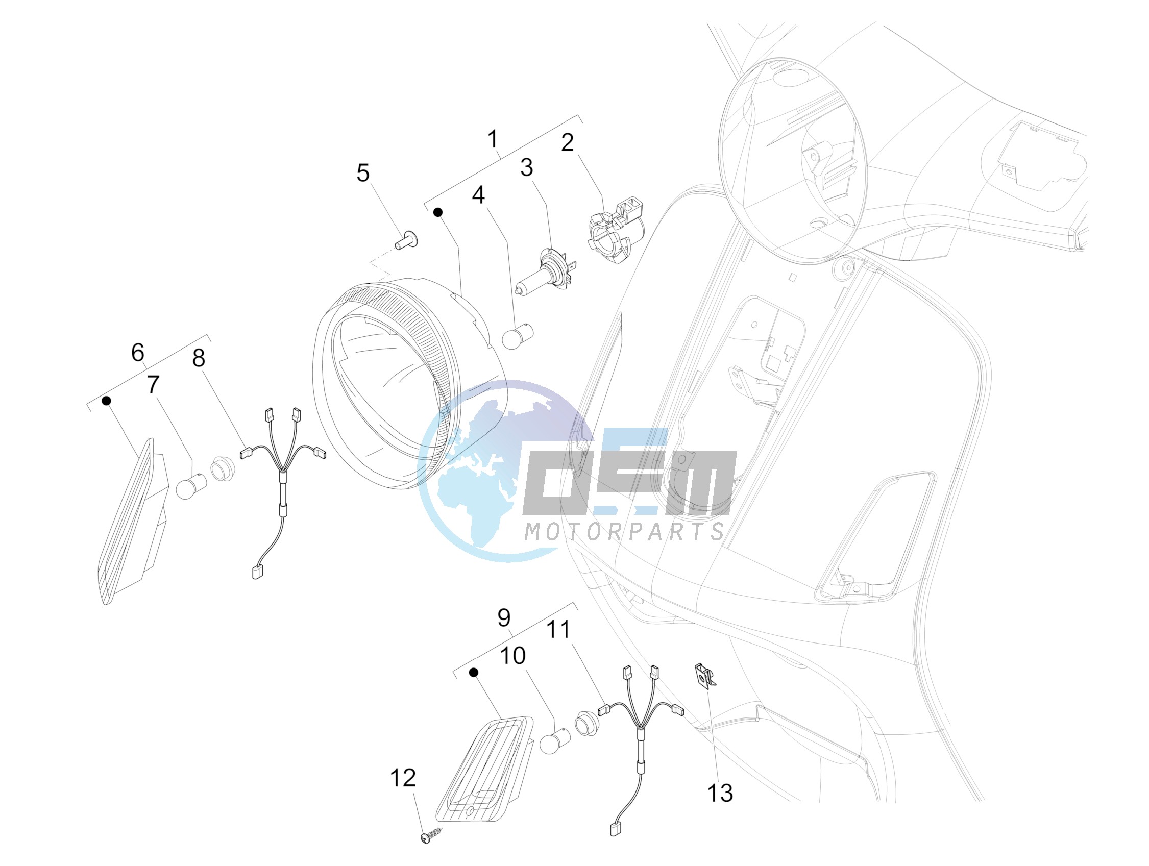 Front headlamps - Turn signal lamps