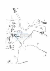 YFM700FWBD KODIAK 700 EPS (BGFB) drawing STEERING HANDLE & CABLE