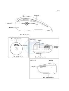 VN 1500 P [VULCAN 1500 MEAN STREAK] (P1-P2) [VULCAN 1500 MEAN STREAK] drawing DECALS-- BLACK- --- VN1500-P2- -