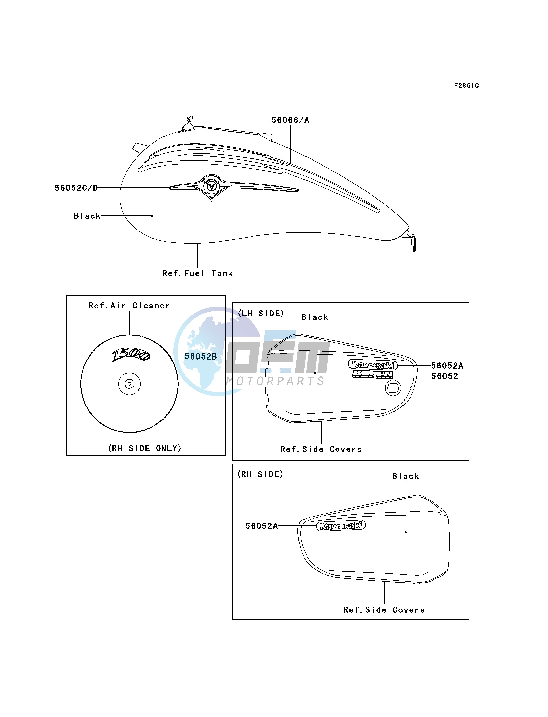 DECALS-- BLACK- --- VN1500-P2- -