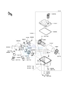 KRF 750 G [TERYX 750 FI 4X4] (G9F) G9F drawing AIR CLEANER