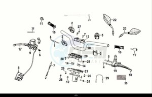 JET 14 125 AC (XC12W2-EU) (E5) (M1) drawing CABLE - SWITCH - HANDLE LEVER