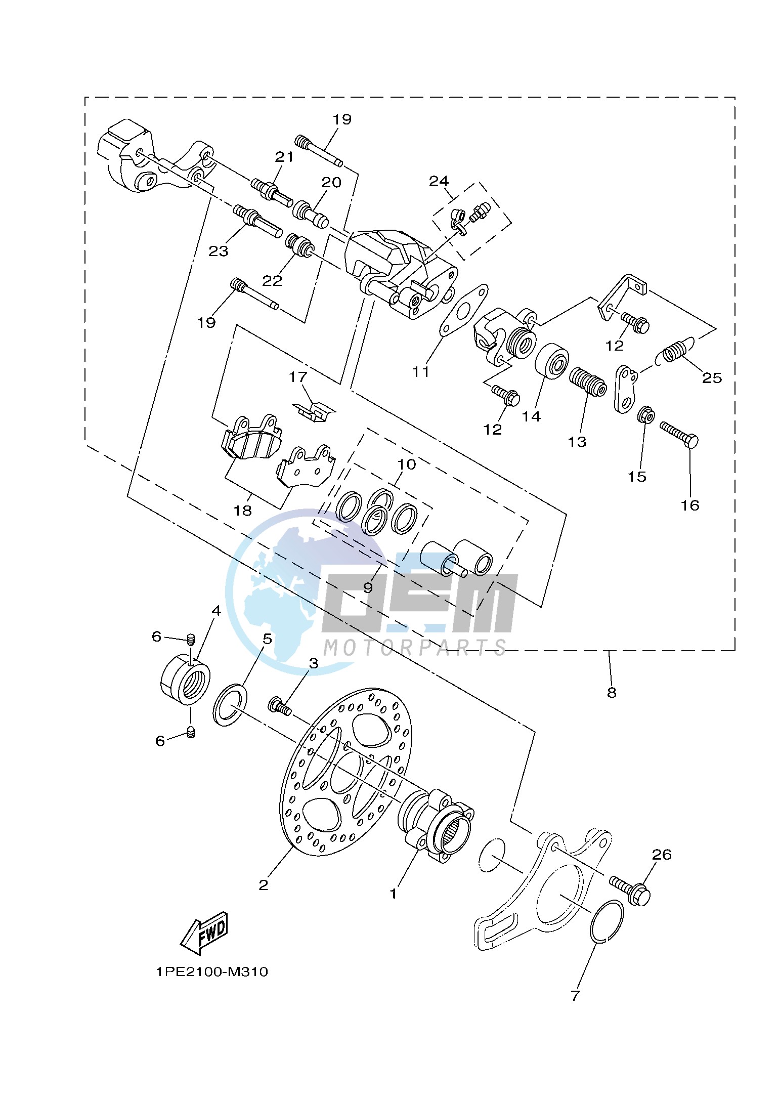 REAR BRAKE CALIPER