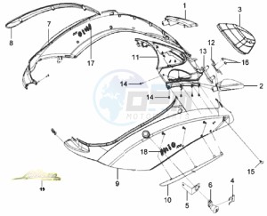 MIO 100 drawing COWLING / TAIL LIGHT