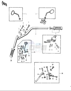 KZ 400 D (D) drawing HANDLEBAR -- 74 -75 KZ400_KZ400D- -