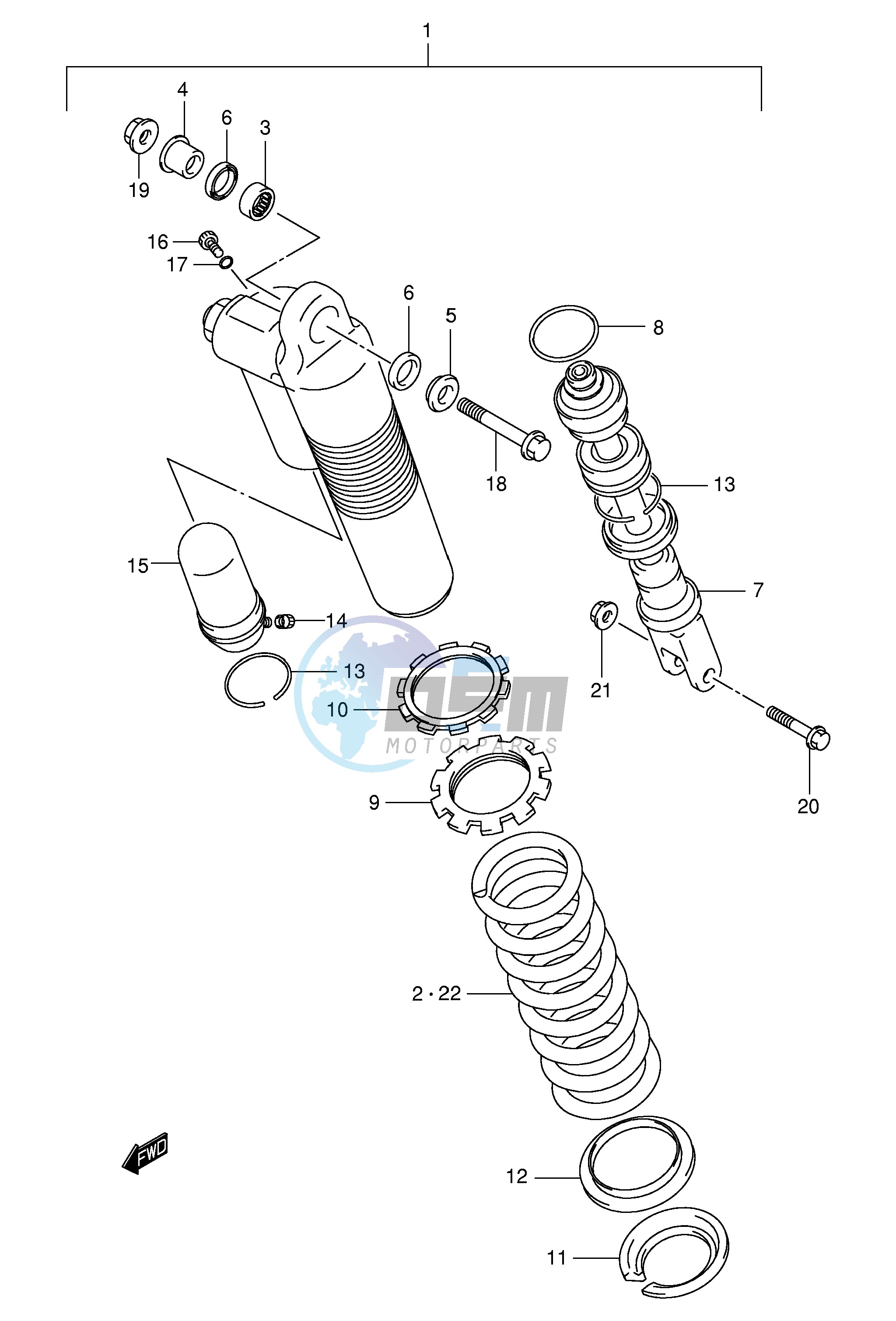 REAR SHOCK ABSORBER (MODEL K1 K2 K3)