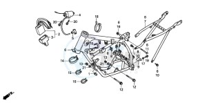 CR80R drawing FRAME BODY/IGNITION COIL