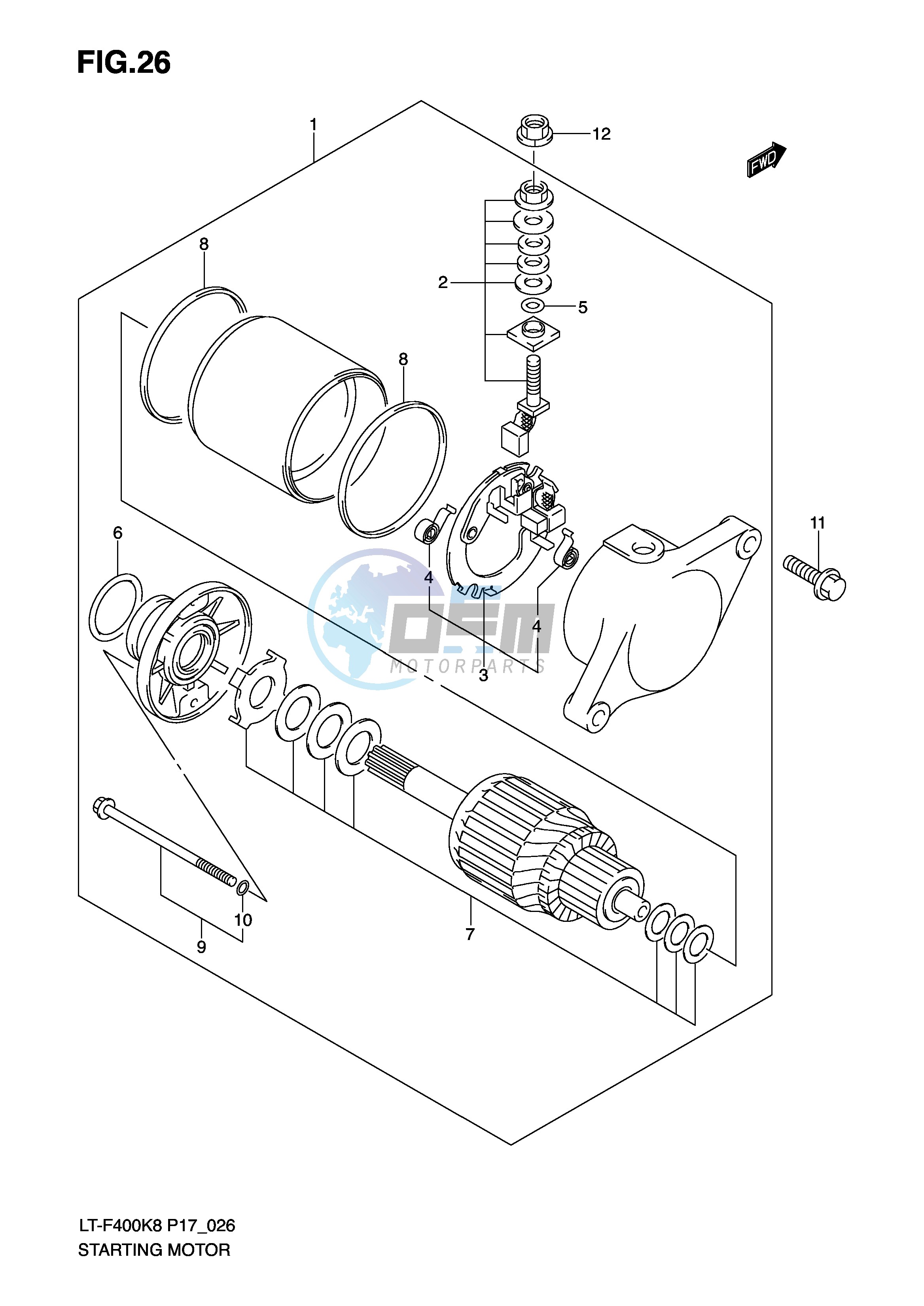 STARTING MOTOR (MODEL K8 K9)