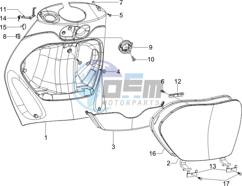 Front glove-box - Knee-guard panel