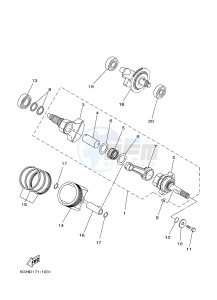 YFM450FWAD YFM45FGPD GRIZZLY 450 EPS (1CTP 1CTR 1CTS) drawing CRANKSHAFT & PISTON