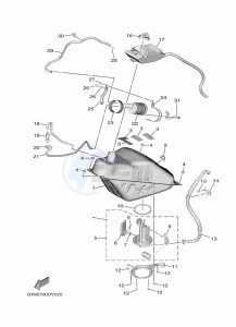 MWD300 TRICITY 300 (BX91) drawing FUEL TANK