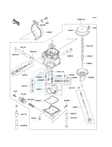 KVF 400 A [PRAIRIE 400 4X4] (A2) [PRAIRIE 400 4X4] drawing CARBURETOR --  - VF400AE515522- -