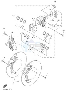 FZ1-N FZ1 (NAKED) 1000 (1EC9) drawing FRONT BRAKE CALIPER