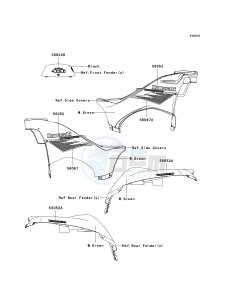 KVF 750 B (BRUTE FORCE 750 4X4I) (B6F-B7FA) A7F drawing DECALS-- W.GREEN- --- A7F- -