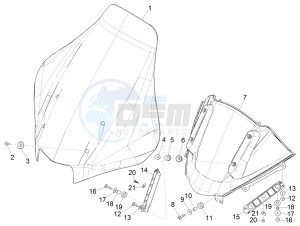 MP3 500 MAXI SPORT BUSINESS ADVANCED E4 ABS (EMEA) drawing Windshield - Glass