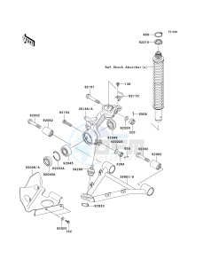 KVF 300 A [PRAIRIE 300 4X4] (A1-A4) [PRAIRIE 300 4X4] drawing SUSPENSION-- A3_A4- -