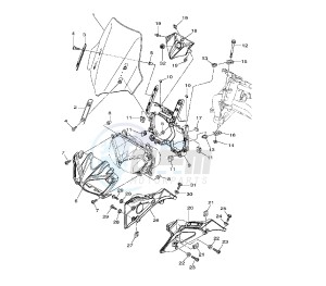 XTZ SUPER TENERE 1200 drawing WINDSHIELD