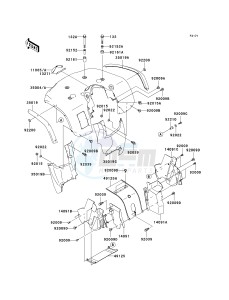 KVF 650 A [PRAIRIE 650 4X4] (A1) [PRAIRIE 650 4X4] drawing FRONT FENDER-- S- -