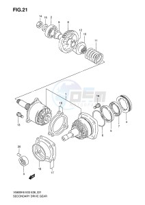 VS800 (E3-E28) INTRUDER drawing SECONDARY DRIVE GEAR