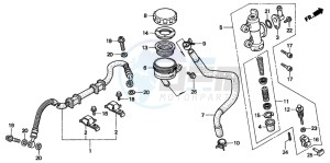 CB600F CB600F drawing REAR BRAKE MASTER CYLINDER