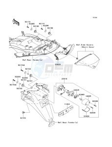 KRF 750 F [TERYX 750 4X4 NRA OUTDOORS] (F8F) C9FB drawing TAILLIGHT-- S- -