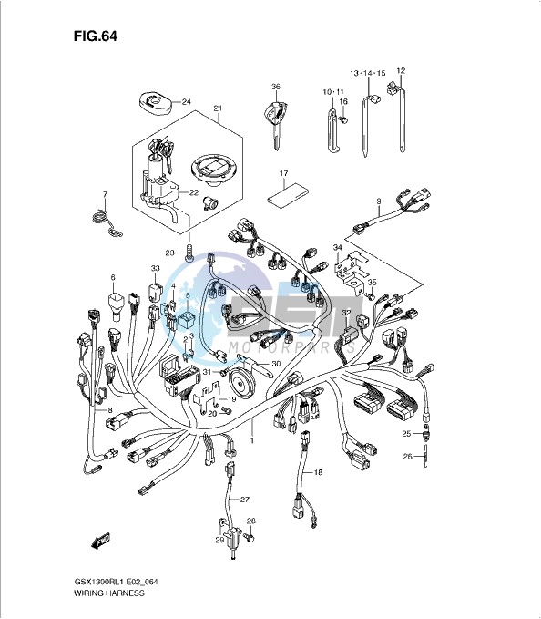 WIRING HARNESS (GSX1300RL1 E14)