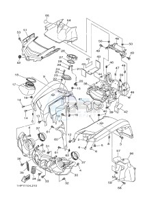 YFM700FWAD YFM7FGPSEB GRIZZLY 700 EPS SPECIAL EDITION (1HPB) drawing FRONT FENDER