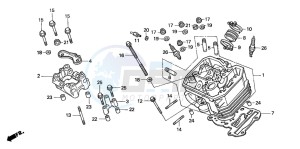 XL650V TRANSALP drawing FRONT CYLINDER HEAD