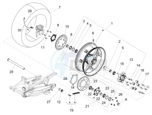 SHIVER 900 E4 ABS NAVI (APAC) drawing Rear wheel