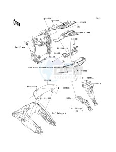 ZX 1000 E [NINJA ZX-10R] (E8F-E9FA) 0E9F drawing REAR FENDER-- S- -