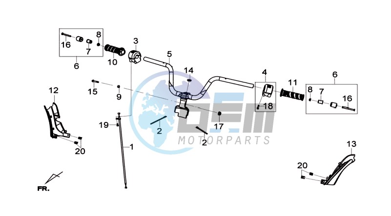 HANDLEBAR / BRAKE LEVERS CPL  L/R