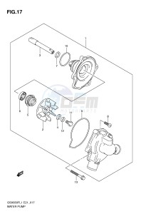 GSX650F (E21) Katana drawing WATER PUMP