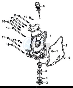 SYMPHONY SR 125 (AZ12W4-EU) (L7-M0) drawing R. CRANK CASE COVER