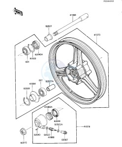 ZX 550 A [GPZ] (A1-A3) [GPZ] drawing FRONT WHEEL_HUB