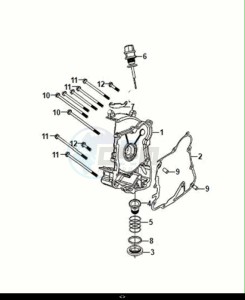 ORBIT III 125 (XE12W2-EU) (E5) (M1) drawing R. CRANK CASE COVER