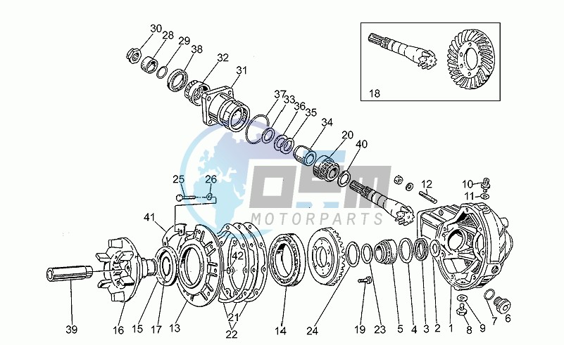 Rear bevel gear