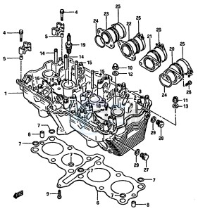 GSX-R750 (F-G-H) drawing CYLINDER HEAD