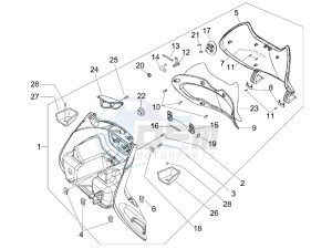 Beverly 300 ie Tourer (USA) USA drawing Front glove-box - Knee-guard panel