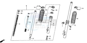 XR100R drawing FRONT FORK