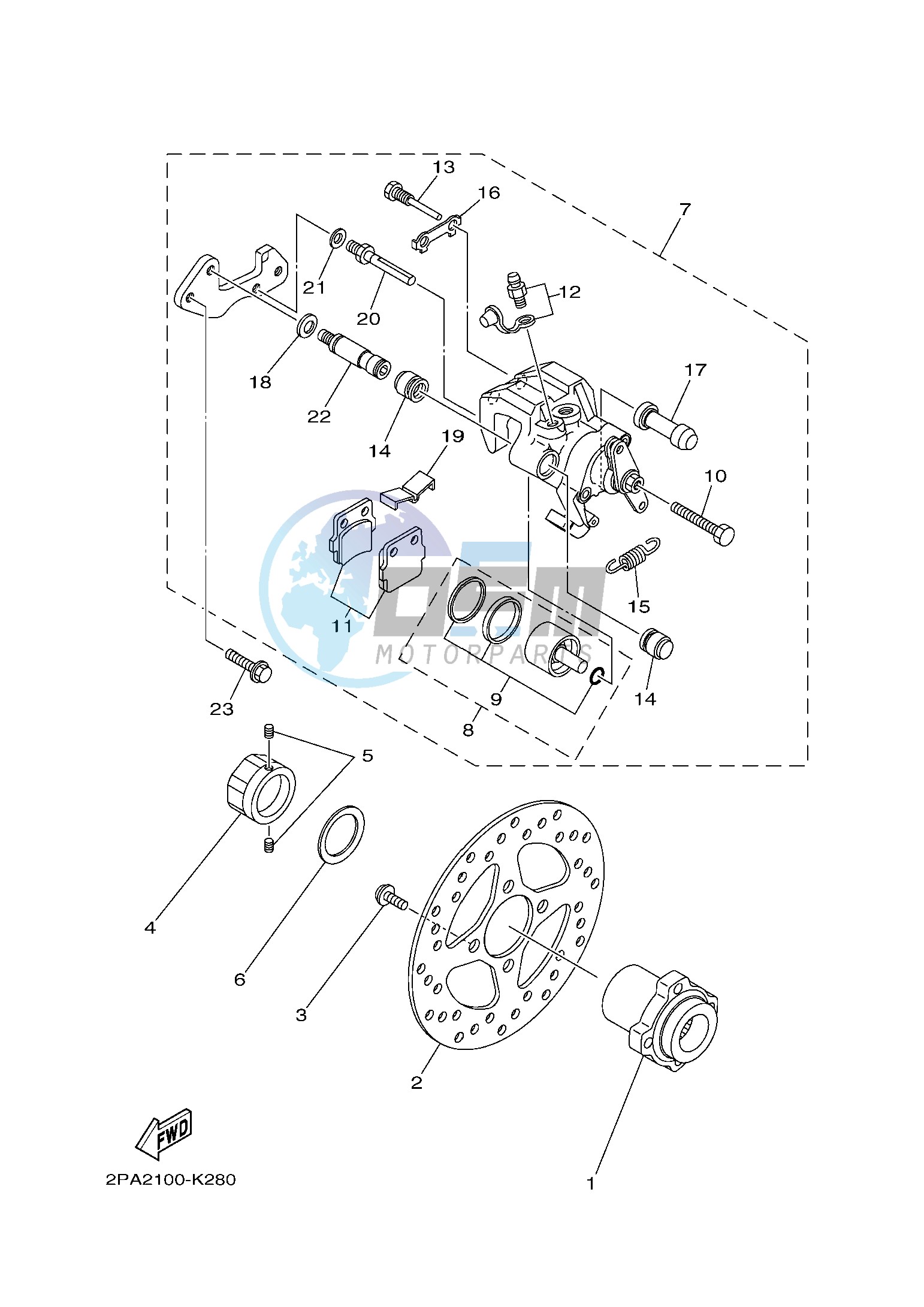 REAR BRAKE CALIPER