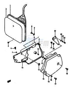 RM125 (E-F) drawing FRAME COVER