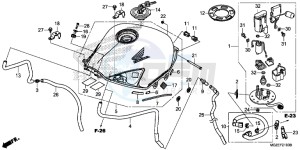 CB500FD CB500F UK - (E) drawing FUEL TANK/ FUEL PUMP