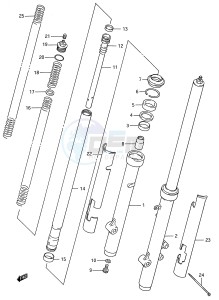 RM80 (E28) drawing FRONT FORK (MODEL K)